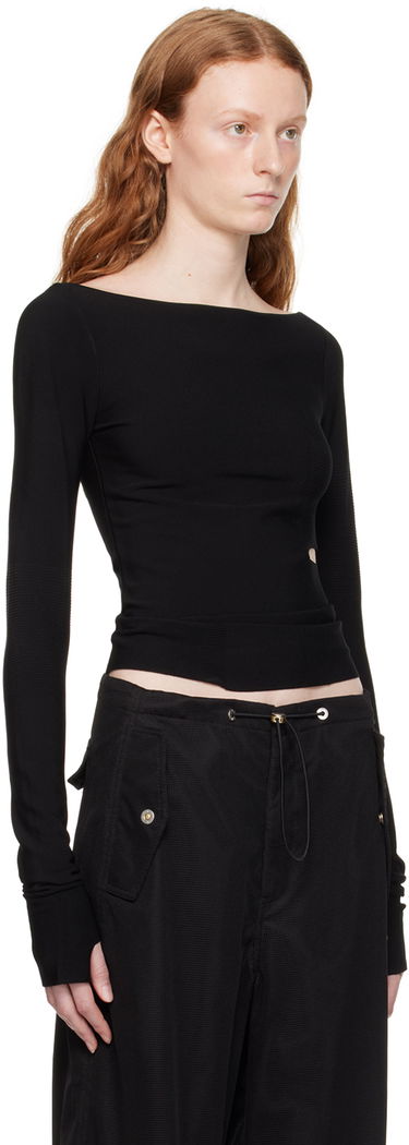 T-shirt Dion Lee Cinched Slit Long Sleeve Top Sort | C7212P23, 1