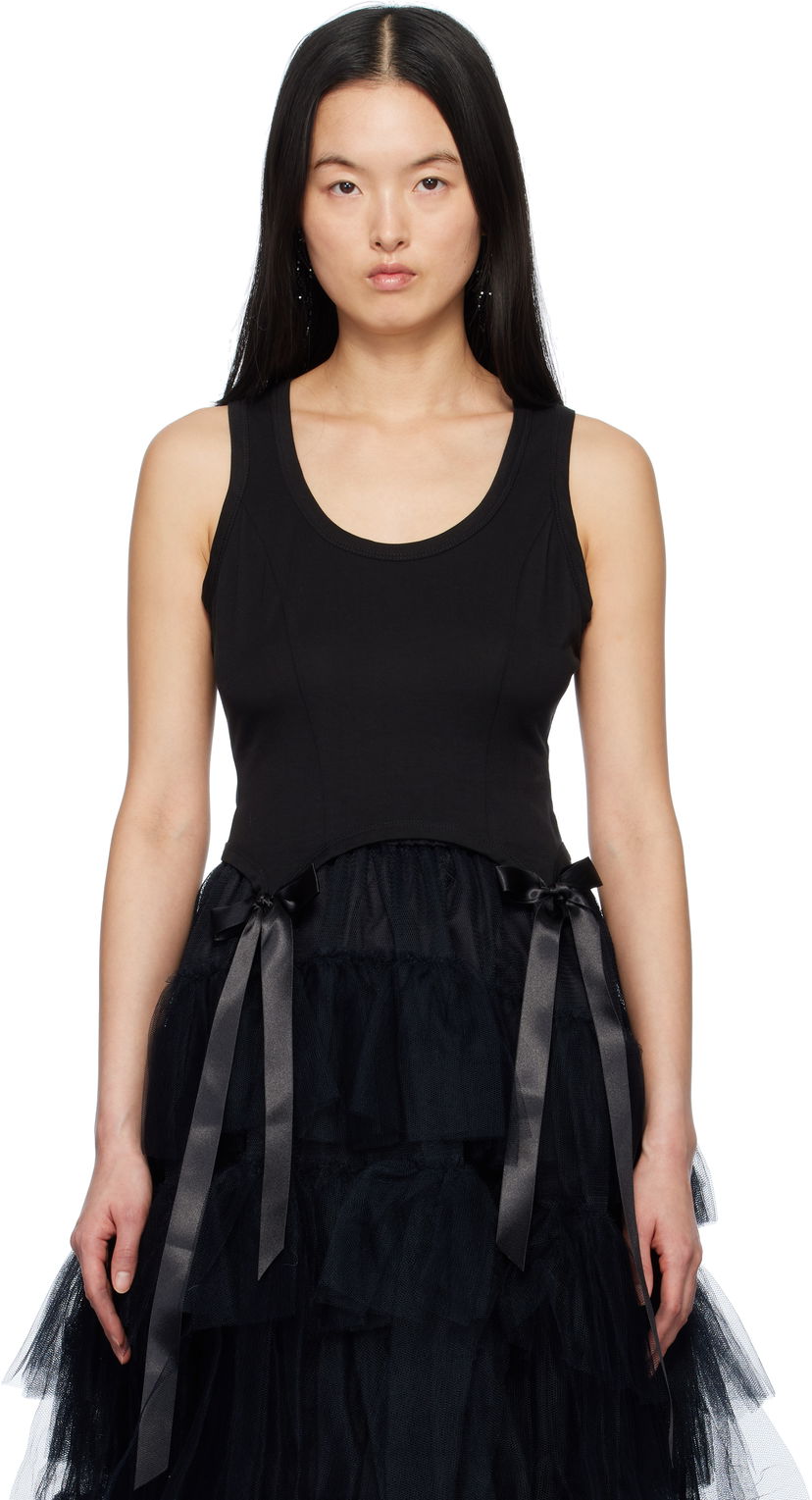 Tanktop Simone Rocha Simone Rocha Bow Tail Tank Top Sort | 5222 0571