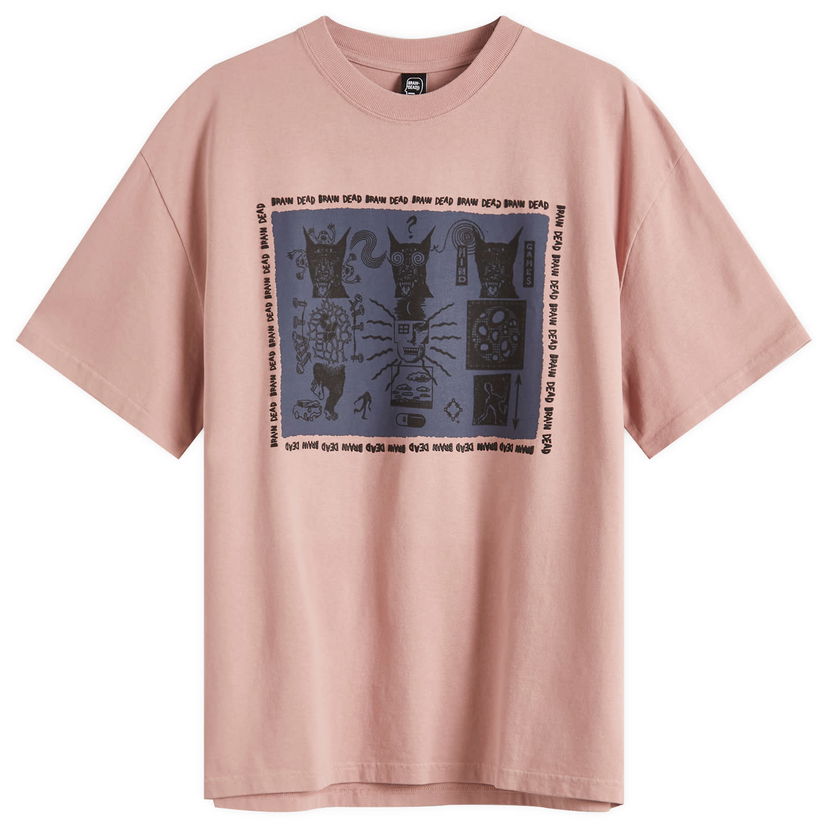 T-shirt Brain Dead Brain Dead Mind Games T-Shirt, Size Large Lyserød | BDS25T000044-MAU