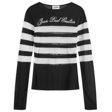 Sweater Jean Paul Gaultier Logo Knit Striped Sweater Sort | 2430FTO219BM0750001, 0