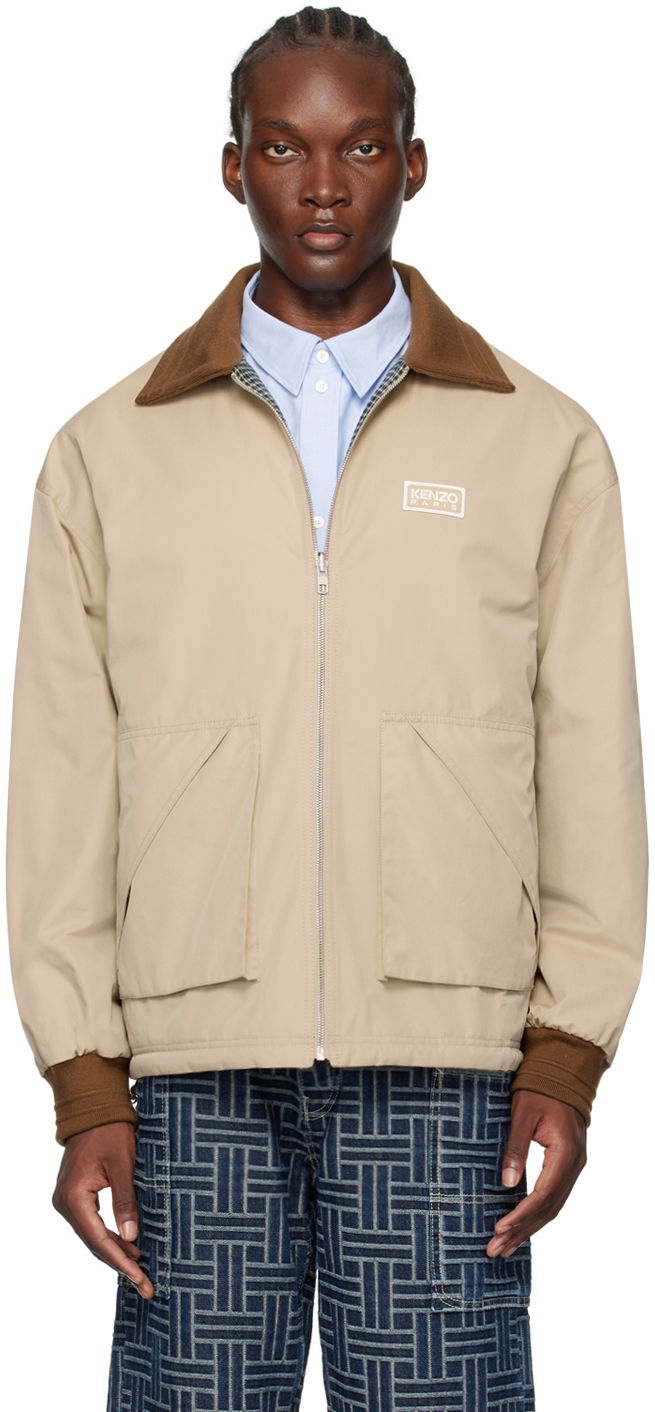 Jakke KENZO Beige Paris Coach Reversible Jacket Beige | FE65BL0639OI