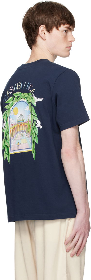 T-shirt Casablanca Casablanca L'Arche De Tennis T-Shirt Mørkeblå | MPF25-JTS-001-14-EX-FLANNELS, 2