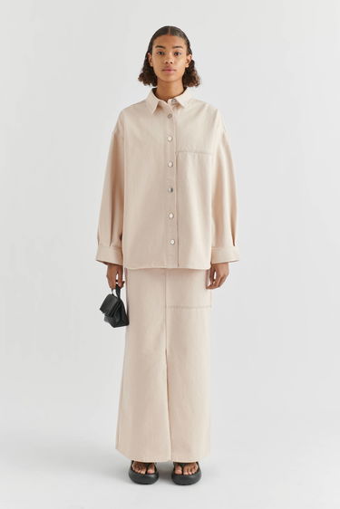 Skjorte AXEL ARIGATO Glaze Oversized Shirt Beige | A2161001, 4