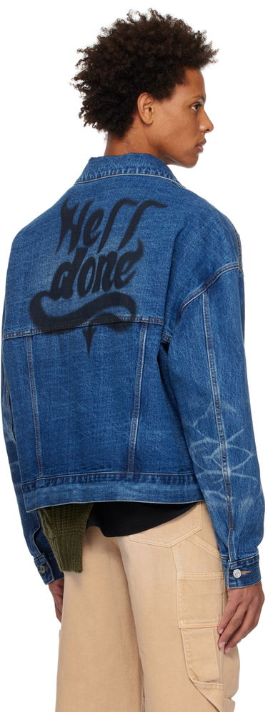 Jakke We11done We11done Printed Denim Jacket Blå | WD-DJ3-22-376-U-BL, 2