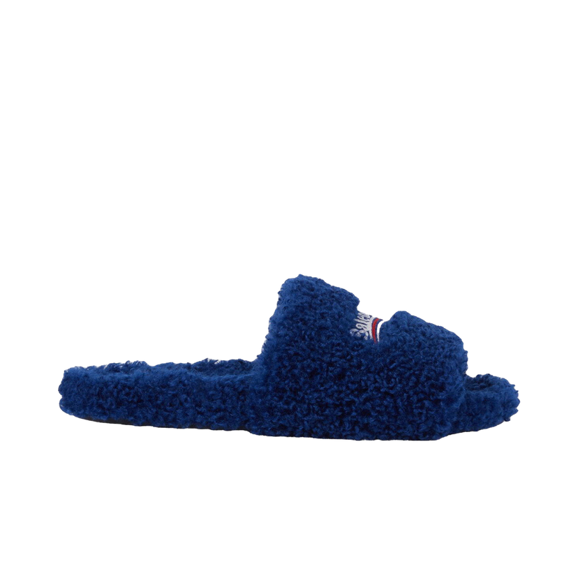 Sneakers og sko Balenciaga Furry Slide Blue Mørkeblå | 654747W2DO14096