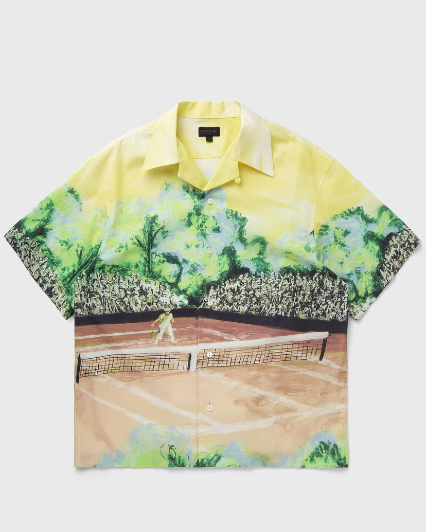Skjorte Lacoste Tennis Court Print Relaxed Fit Shirt Gul | CH7469-WH3
