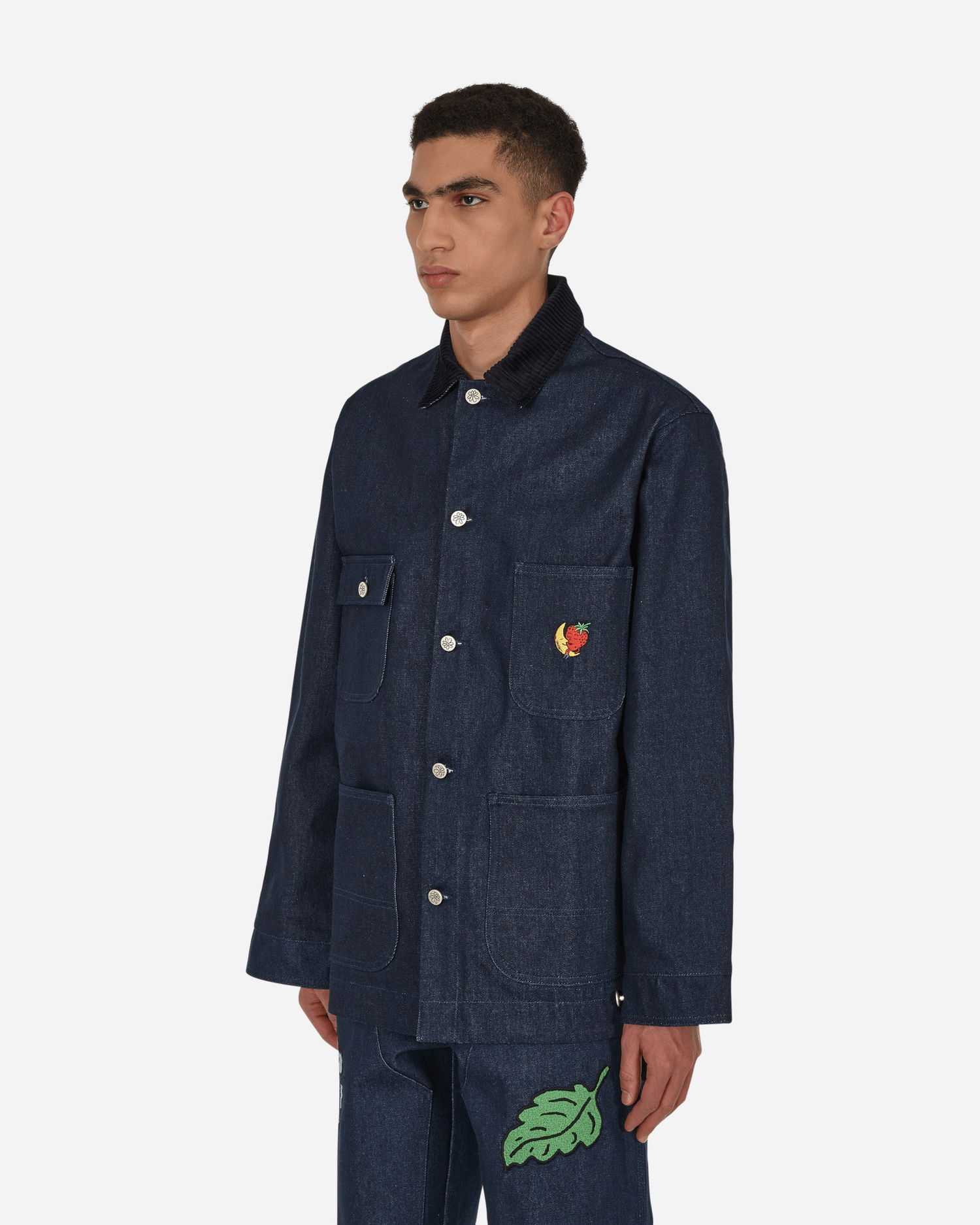 Jakke Sky High Farm Embroidered Denim Chore Coat Mørkeblå | SHF01C002 1, 1