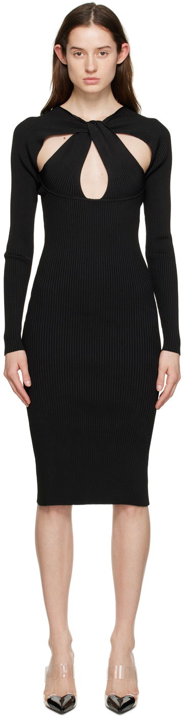 Kjole Coperni Twisted Cutout Midi Dress Sort | COPML39600