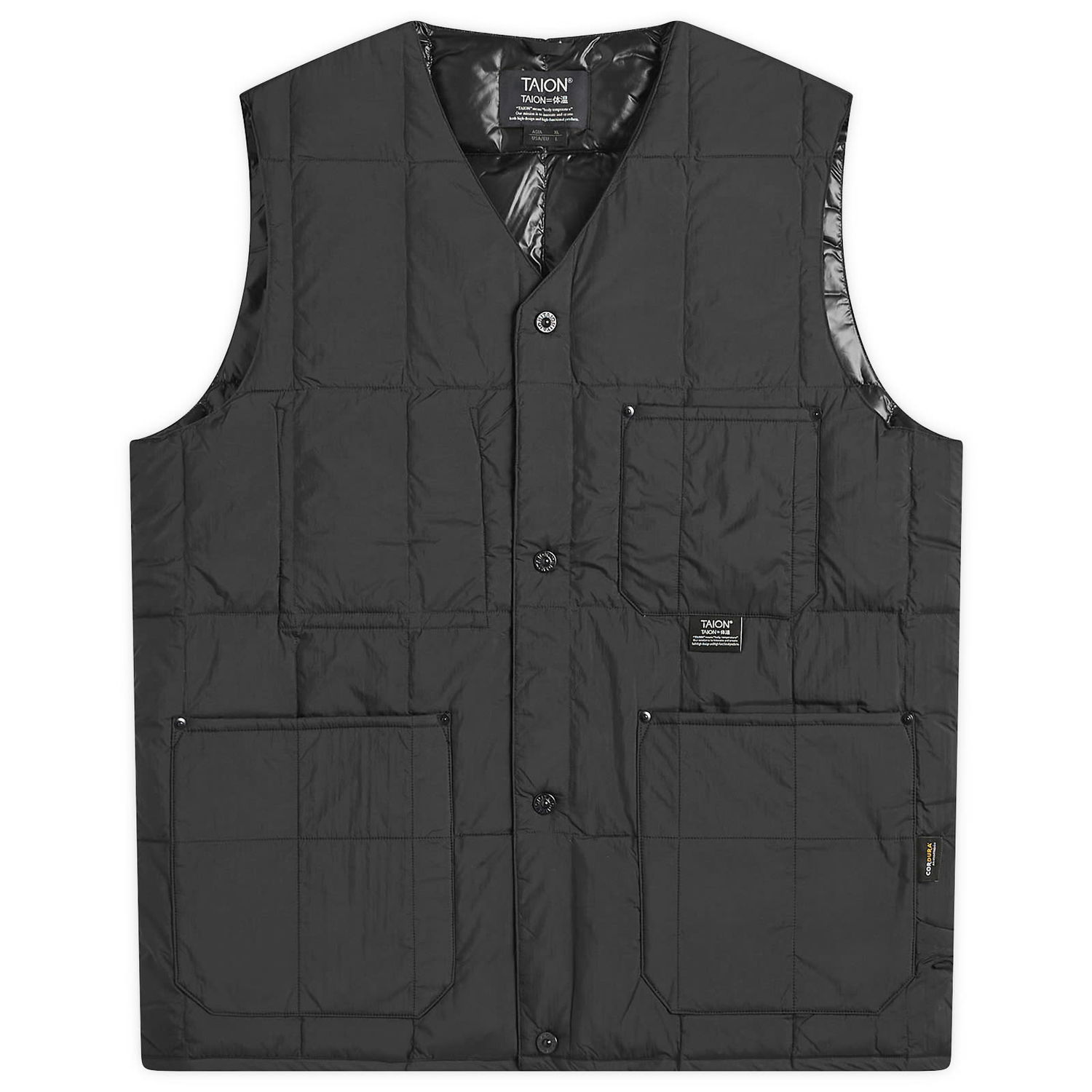 Vest TAION Work V-Neck Button Down Vest, Size Small Sort | TAION-001BWK-BLK, 0