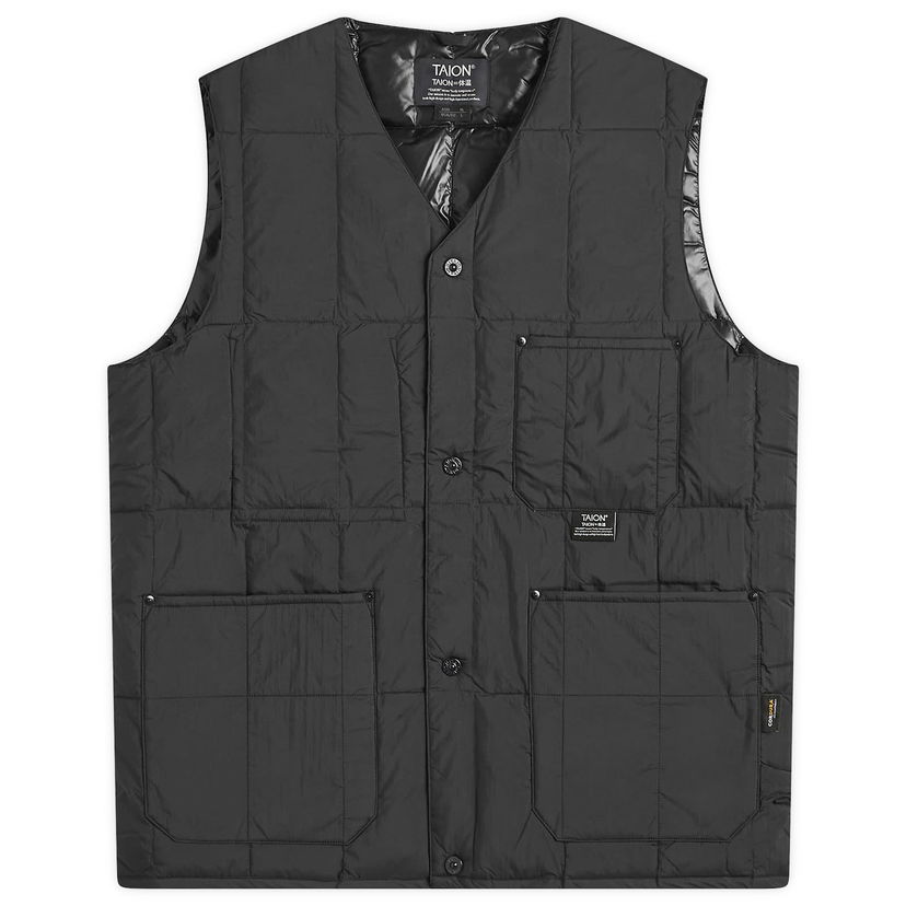 Vest TAION Work V-Neck Button Down Vest, Size Small Sort | TAION-001BWK-BLK