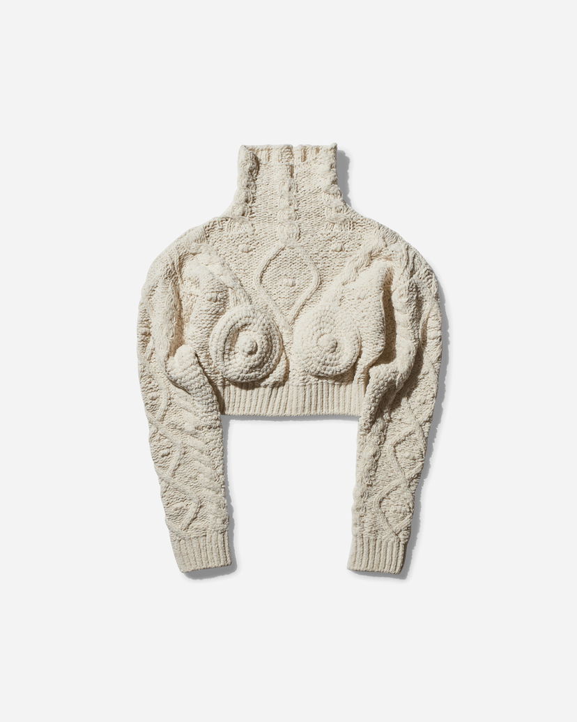 Sweater Jean Paul Gaultier Conical Turtleneck Sweater Beige | 2431FPL058-M081 64