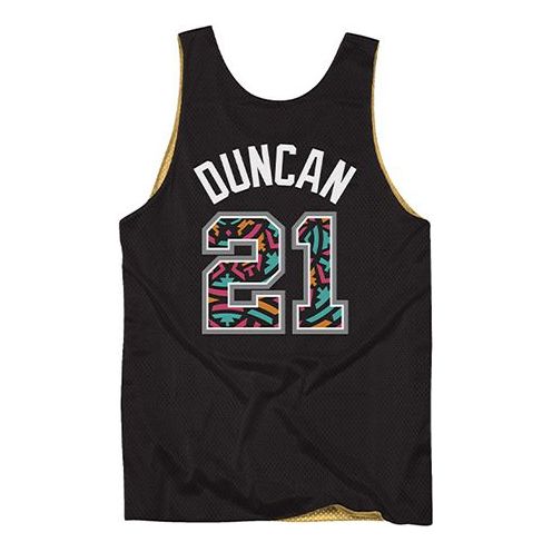 Tanktop Mitchell & Ness Mitchell & Ness Spurs Tim Duncan Reversible Mesh Tank Sort | MSRVMI19003-SASBKGD03TDU