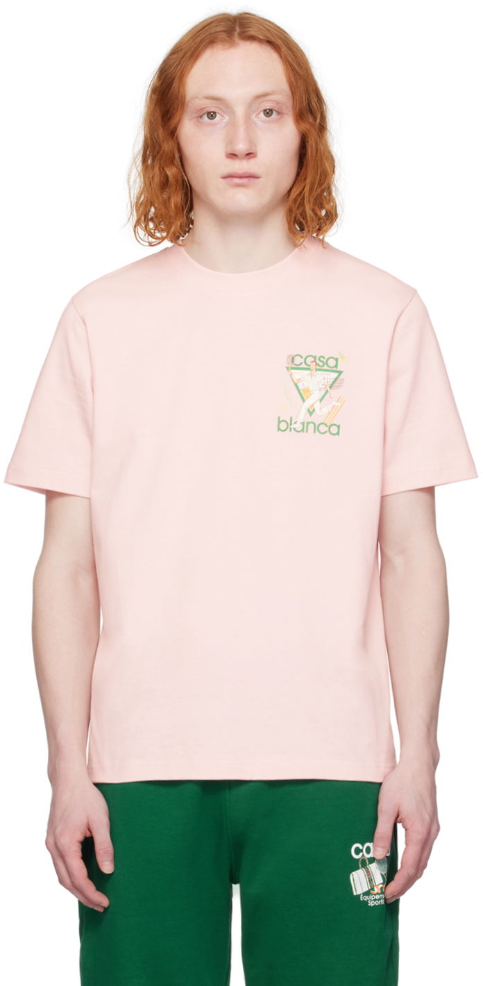 T-shirt Casablanca SSENSE x Tennis Club Icon T-Shirt Lyserød | U-MPS24-JTS-001-15, 0