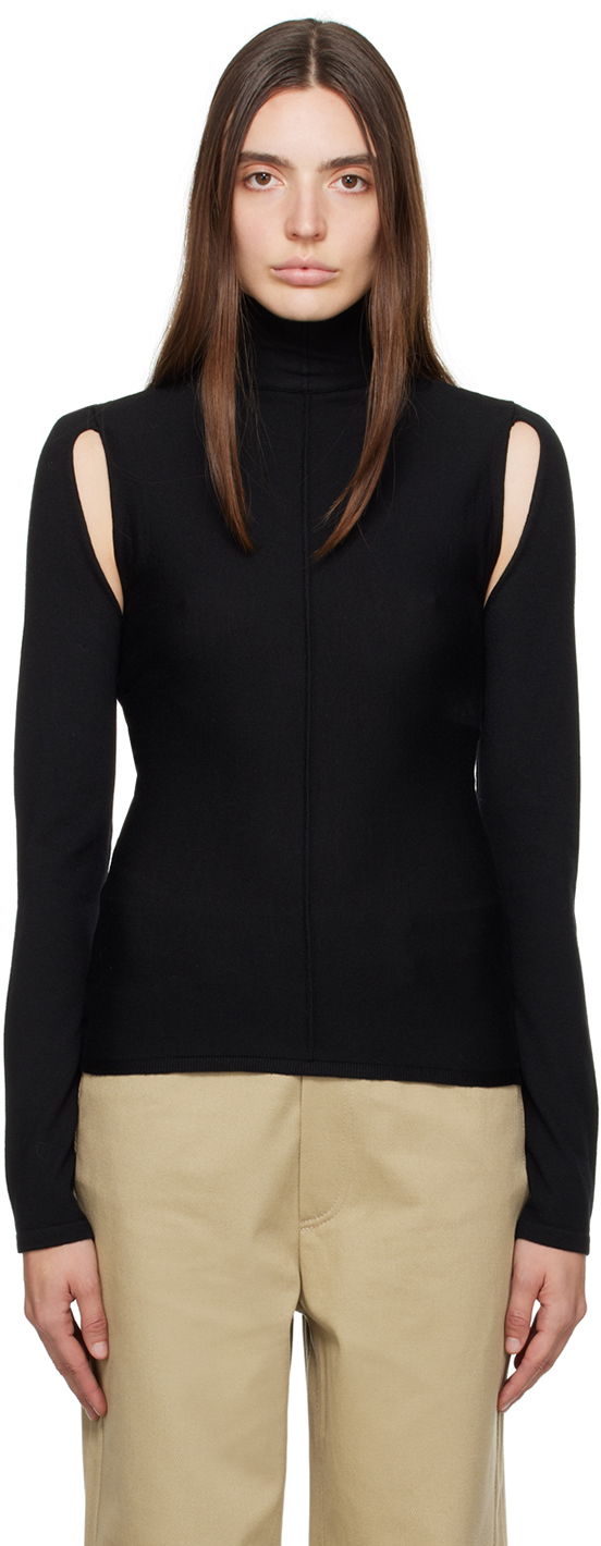Sweater Khaite 'The Marlowe' Cutout Turtleneck Top Sort | 9405511