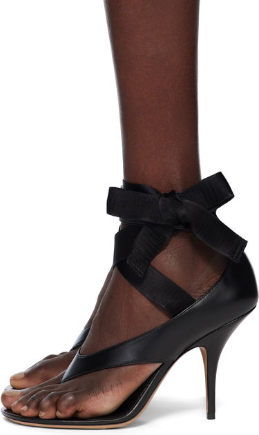Tilbehør FERRAGAMO Ferragamo Ribbon Heeled Sandals Sort | 782343, 2