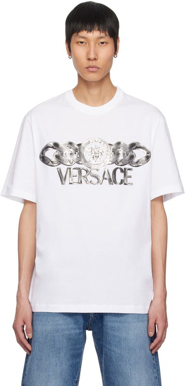 T-shirt Versace Versace Medusa On Chain T-Shirt Hvid | 1013302_1A13405, 0
