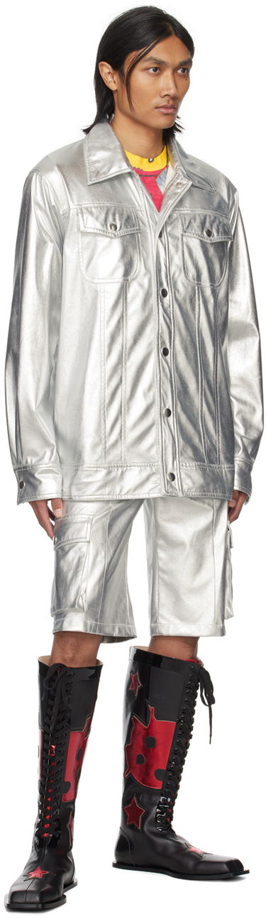 Jakke Anna Sui Buttoned Metallic Jacket Metalisk | M1124L31, 3
