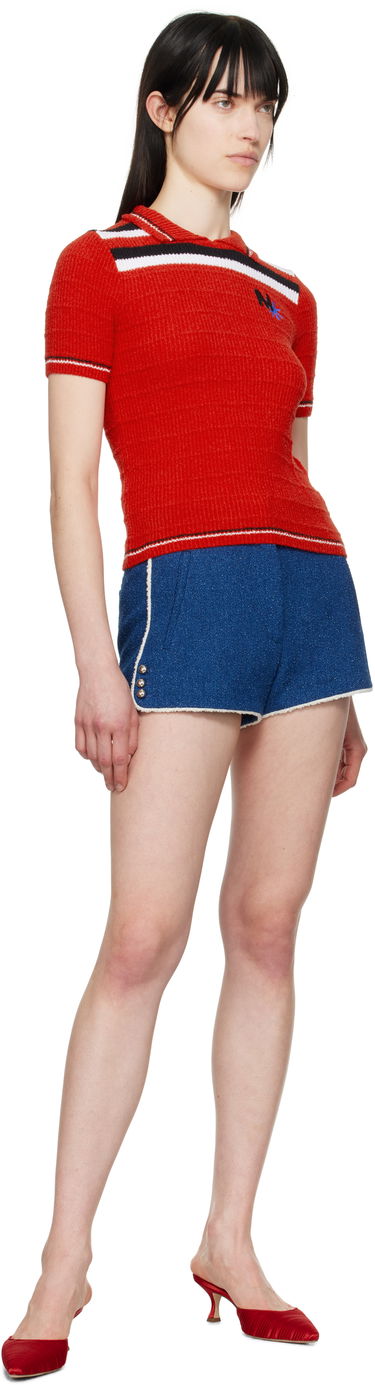 Polo skjorte MSGM MSGM Embroidered Logo Polo Rød | 3841MDM202 257289, 3