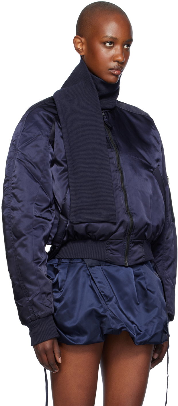Bomberjakke Ottolinger Ottolinger Scarf Bomber Jacket Mørkeblå | 1090604221, 1