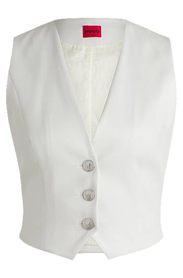 Vest BOSS Shimmer Waistcoat Hvid | 50537760
