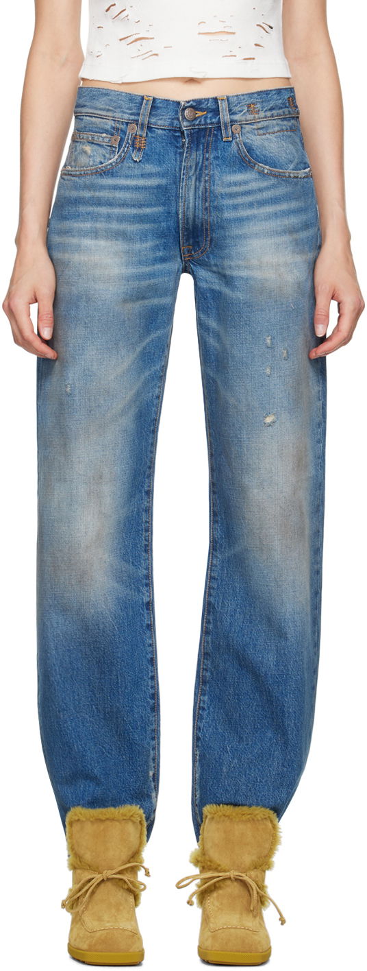 Jeans R13 R13 Alice Slim Straight-Leg Jeans Blå | R13WD086 D145A