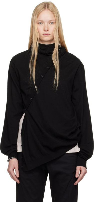 Sweater Post Archive Faction (PAF) 8.0 Center Knit Asymmetrical Hoodie by Post Archive Faction (PAF) Sort | 8.0 KHC-B, 0