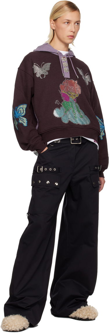 Sweatshirt Chopova Lowena Chopova Lowena Quimby Rhinestone Butterfly Hoodie Brun | 5265, 3