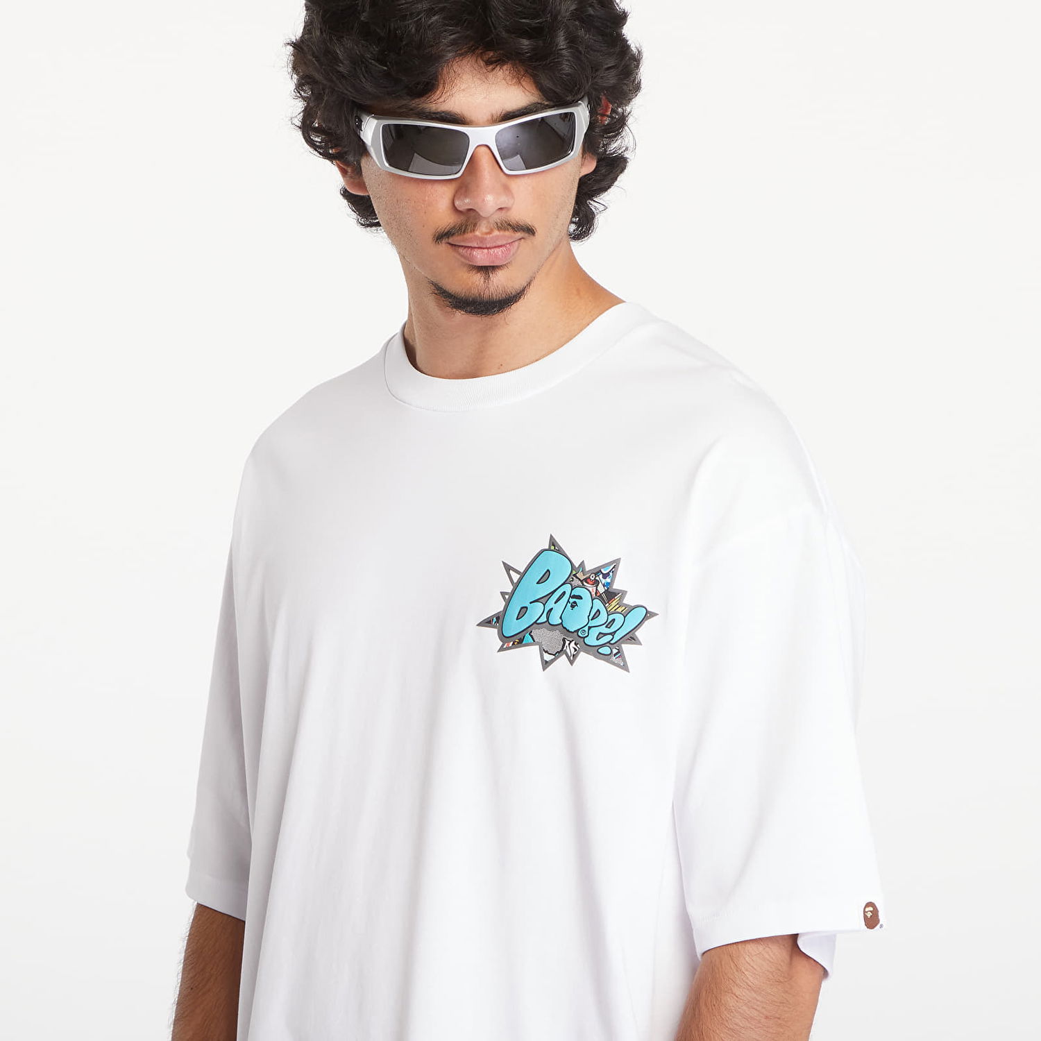 T-shirt BAPE A BATHING APE Graffiti Bape Relaxed Fit Short Sleeve Tee White Hvid | 001TEK301340M WHT, 1