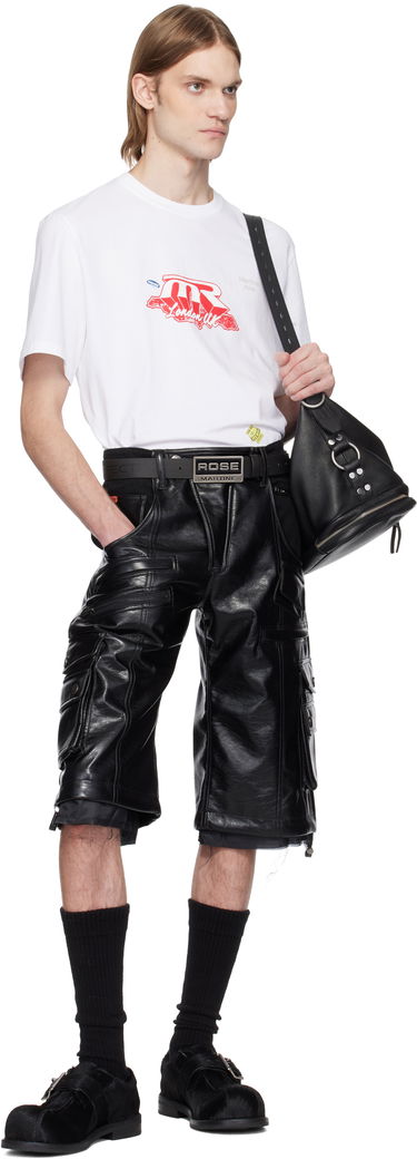 Shorts Martine Rose Martine Rose Faux-Leather Utility Shorts Sort | 540LP02001, 4