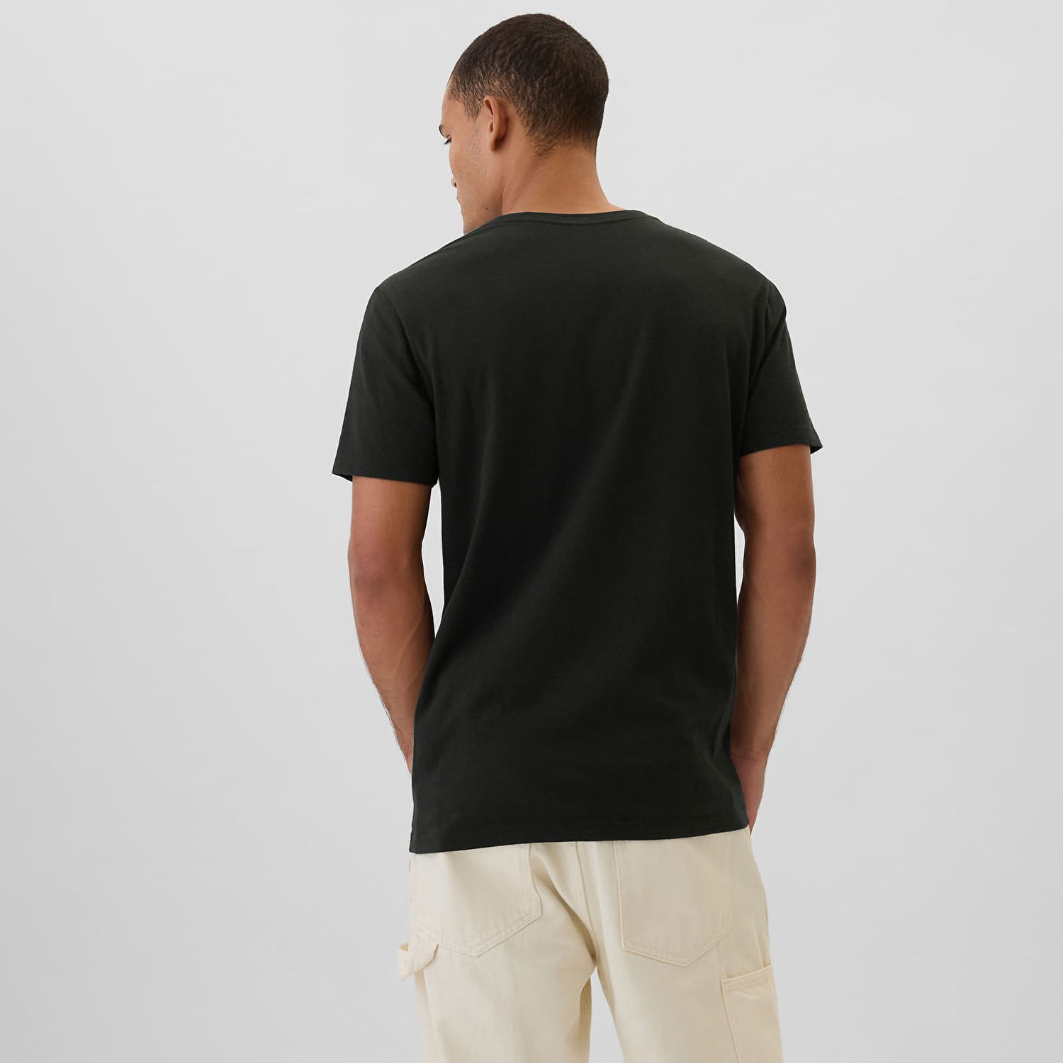 T-shirt GAP T-shirt Micro Logo Vneck Tee True Black S Sort | 502020-03, 1