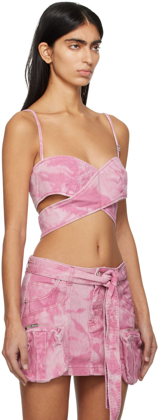 Bh Blumarine Pink Denim Tie-Front Camisole Lyserød | P422J137A, 1