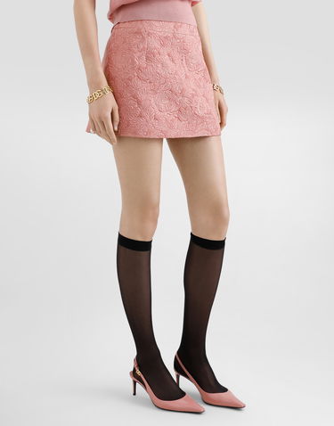 Nederdel Dolce & Gabbana Dolce & Gabbana Floral Jacquard Miniskirt Lyserød | F4A8CTHJMQKF0473, 3