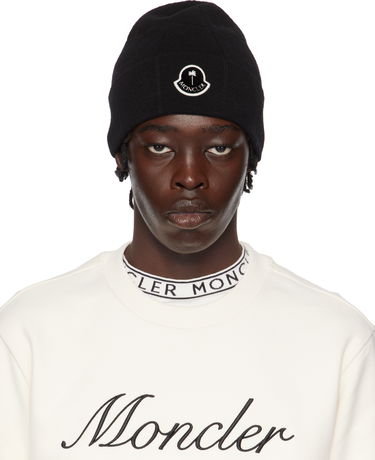 Beanie Moncler Logo Beanie Sort | J209L3G00003M5022, 0
