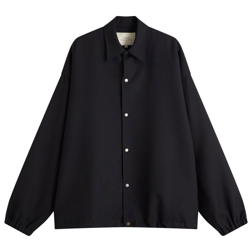 Jakke Studio Nicholson Studio Nicholson Wool Coach Jacket, Size Large Sort | SPHERESNM-1149-DKN