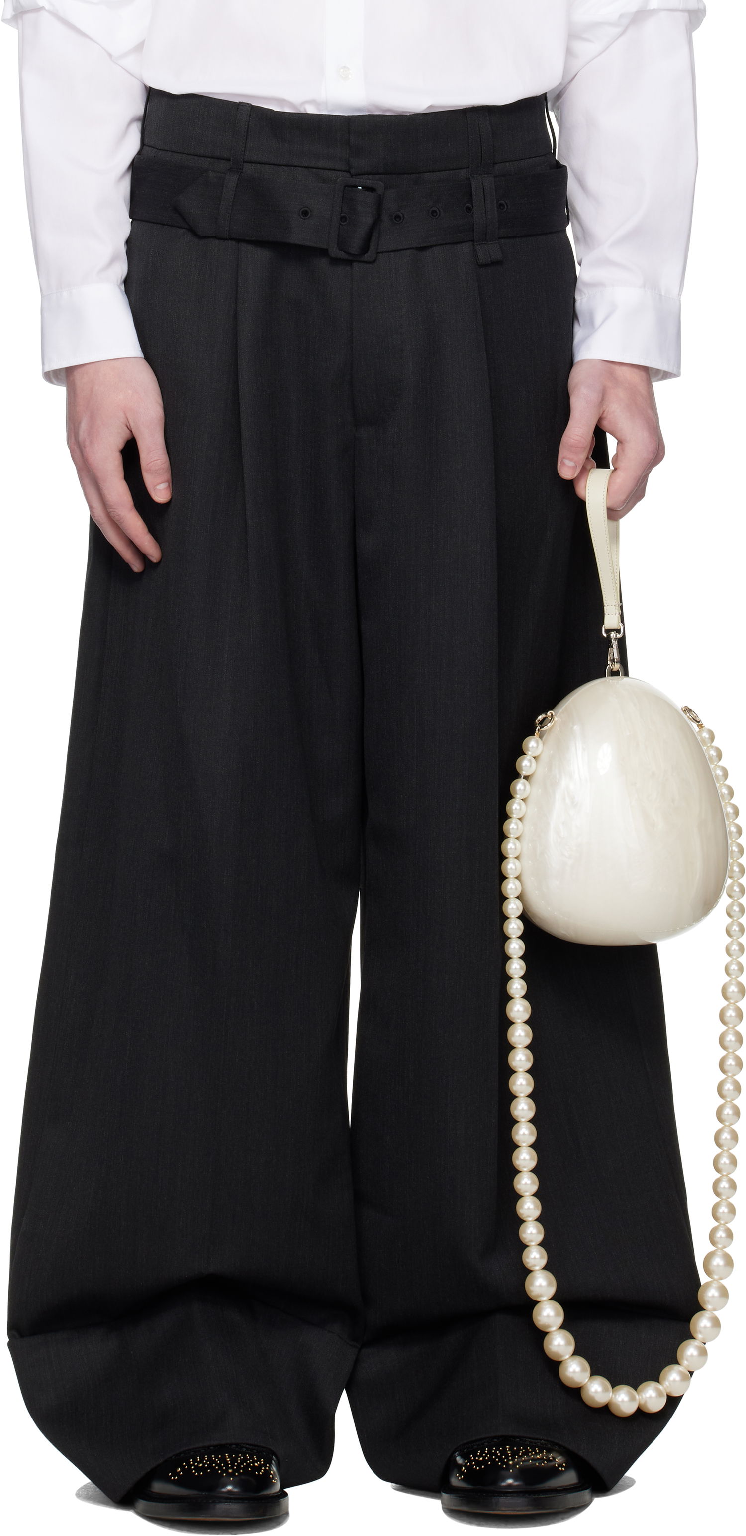 Bukser Simone Rocha Simone Rocha Wide Leg Multi Belt Loop Trousers Sort | 4159 1217, 0