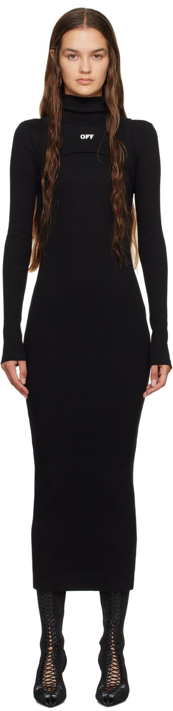 Kjole Off-White Black Off Stamp Maxi Dress Sort | OWDB495F23JER0011001