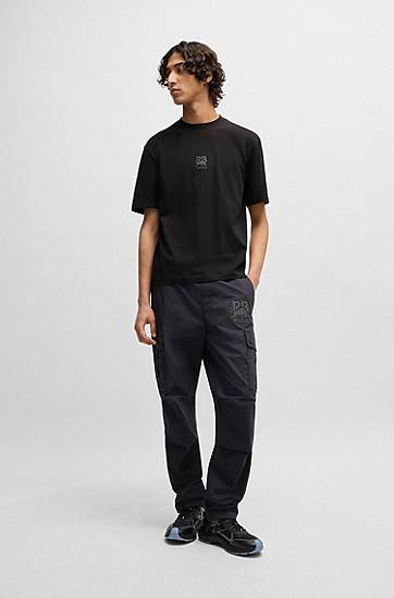 T-shirt BOSS HUGO x RB Cotton-Jersey T-Shirt with Stealth Logo Sort | 50542766, 1