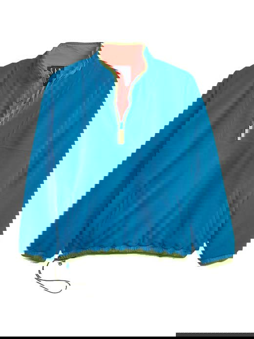 Sweatshirt GAP Re-Issue × Sean Wotherspoon Recycled Reversible Half-Zip Pullover Blue/Multi Blå | 837649