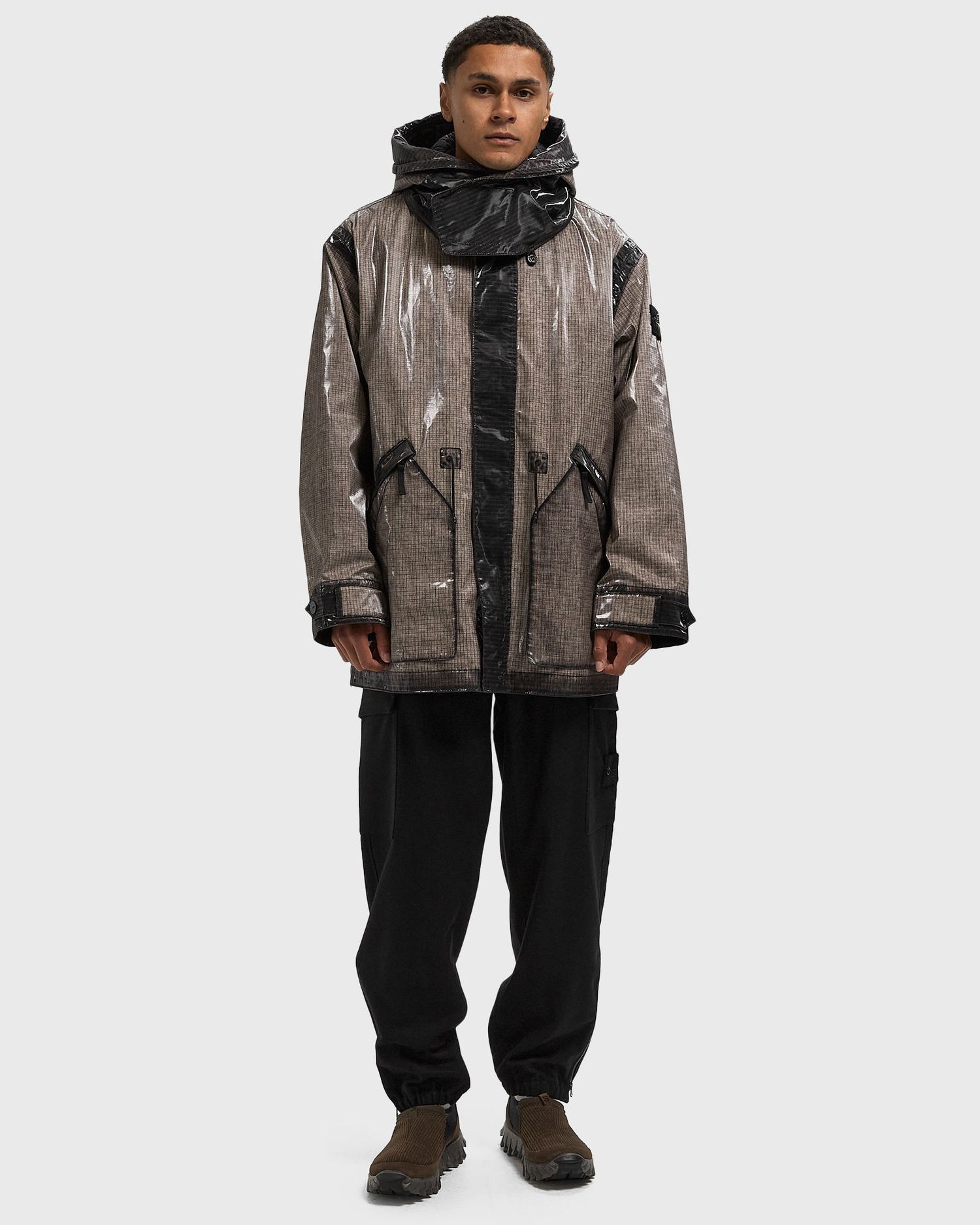 Cargo bukser Stone Island Fleece Cargo Trousers with Elastic Waist and Zipped Cuffs Sort | K2S153100021S0F24.V0029, 1