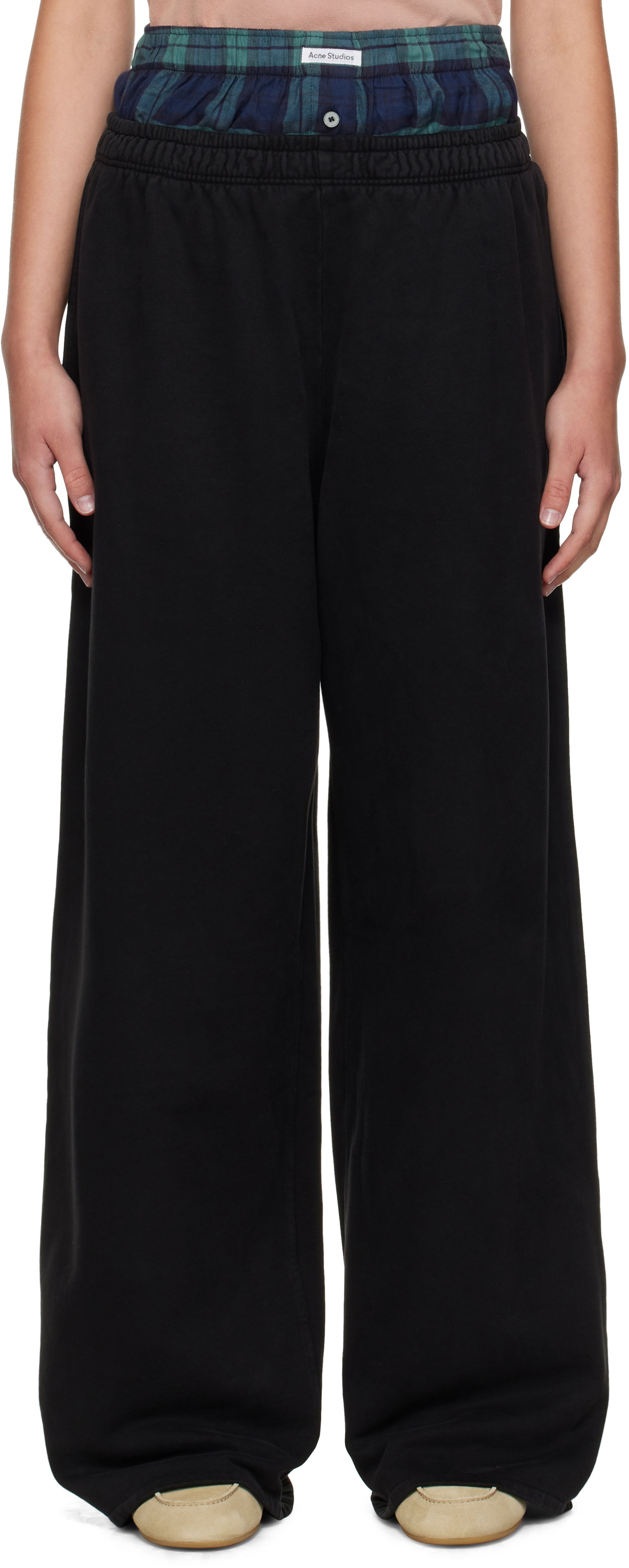Joggingbukser Acne Studios Acne Studios Layered Sweatpants Sort | AK0914-, 0