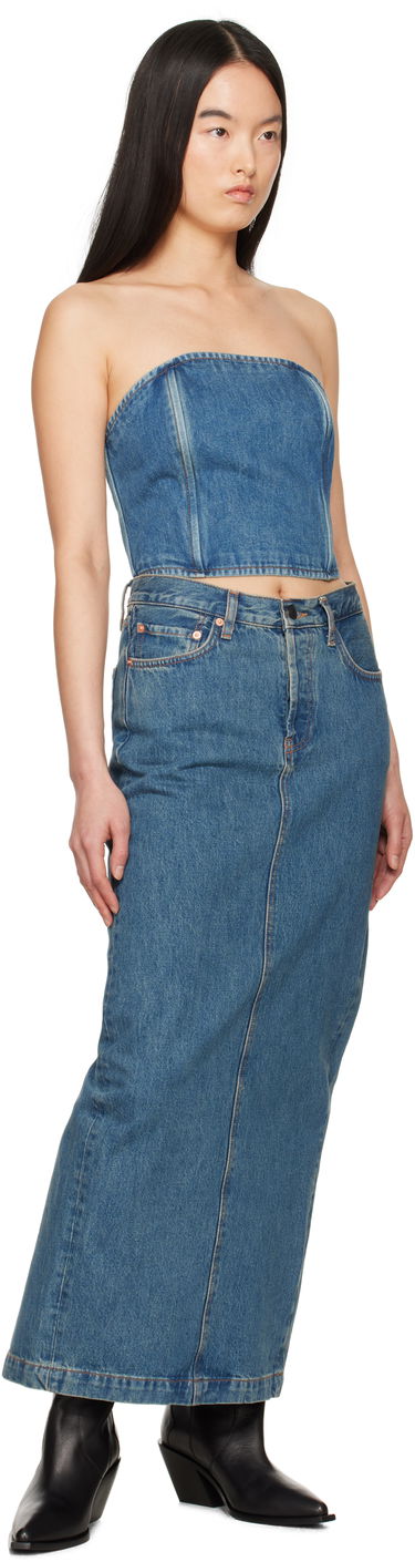 Nederdel WARDROBE.NYC WARDROBE.NYC Denim Tube Top Blå | W1078PC, 3