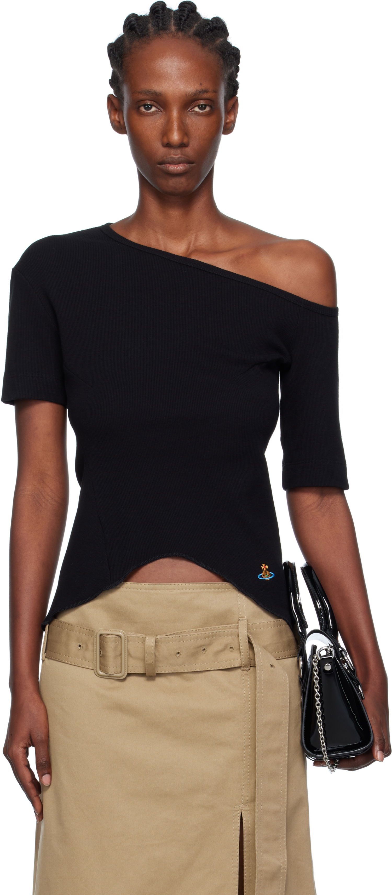 T-shirt Vivienne Westwood Vivienne Westwood Asymmetrical Shoulder T-Shirt Sort | 1G010010-J009C-, 0