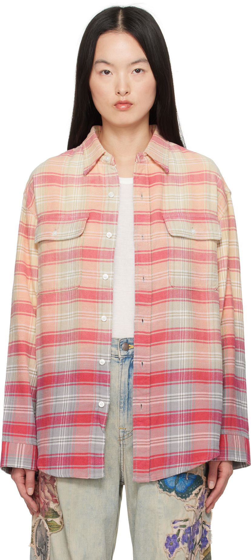 Skjorte R13 R13 Relaxed Plaid Work Shirt Flerfarvet | R13WR266-R506B