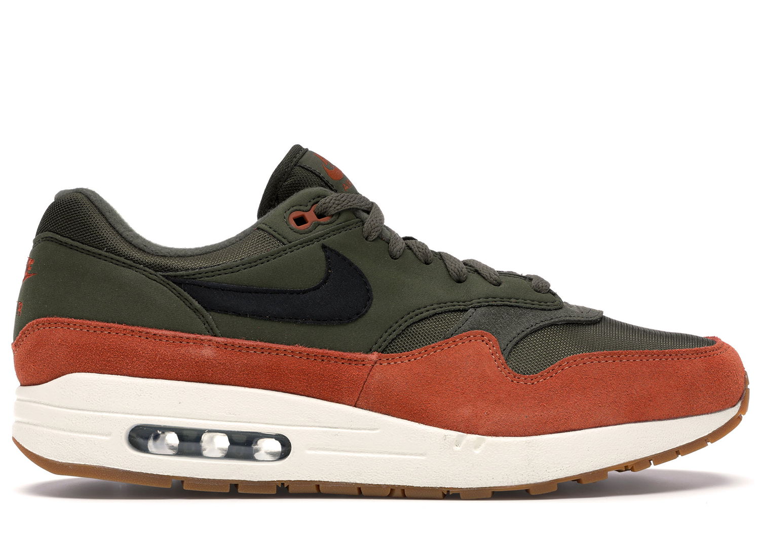 Sneakers og sko Nike Air Max 1 Olive Canvas Dark Russet Rød | AH8145-301, 0
