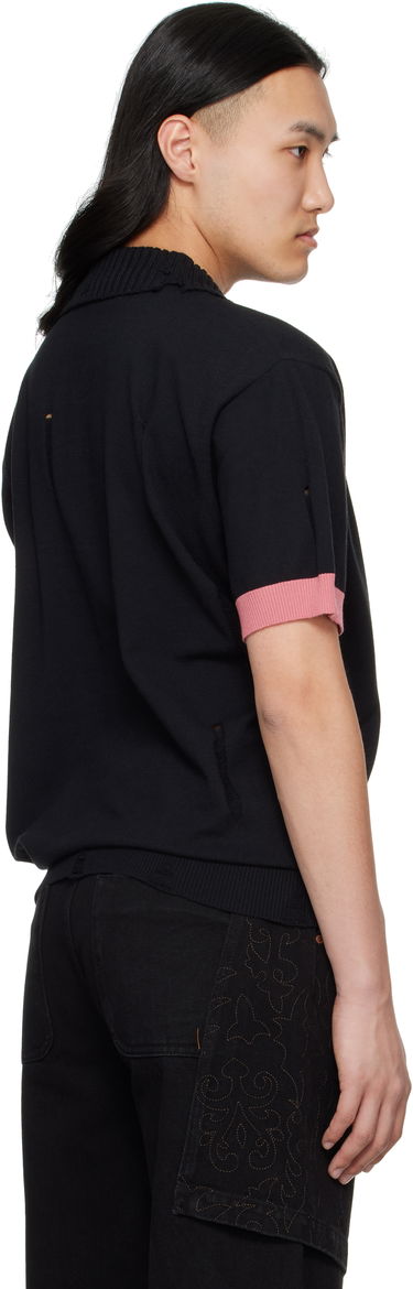 Polo skjorte Andersson Bell Andersson Bell Damaged Knit Polo Sort | atb1243m, 2