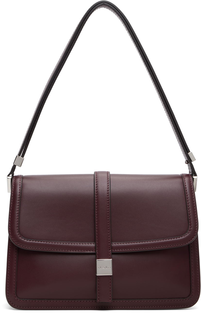 Skuldertaske Max Mara Bianca Leather Shoulder Bag Bourgogne | 2524516172600