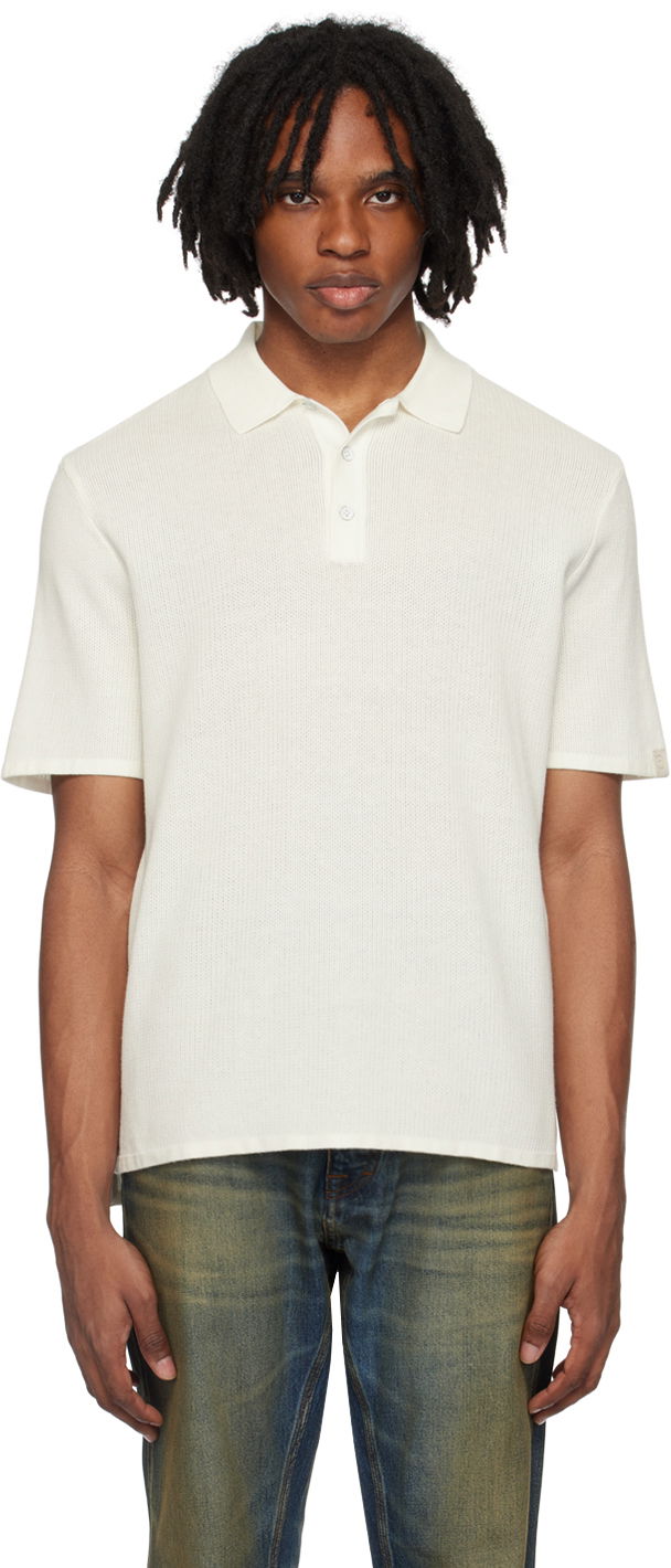 Polo skjorte rag & bone Rag & Bone Harvey Knit Polo Hvid | MBS22HS019UC19