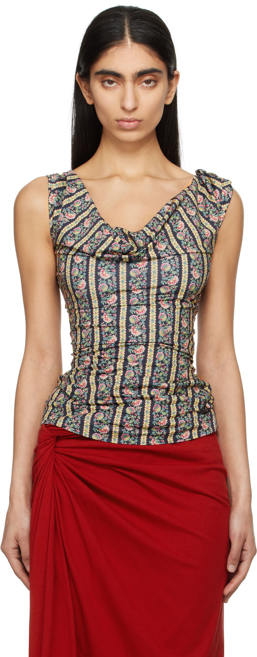 Tanktop Vivienne Westwood Vivienne Westwood Ginnie Floral Jersey Sleeveless Top Sort | 16030007-J008A-