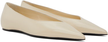 Tøj TOTEME TOTEME Asymmetric Ballerina Flats Beige | 241-WAS990-LE0046, 3