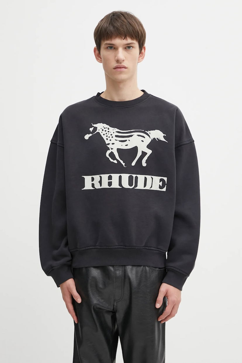 Sweatshirt Rhude Dinero sweatshirt with horse print Sort | RHFW25ST04012